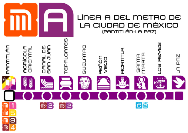 Mapa de la Línea A del Metro CDMX.