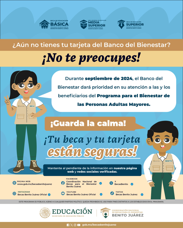 Aviso sobre la entrega de Tarjetas del Bienestar.