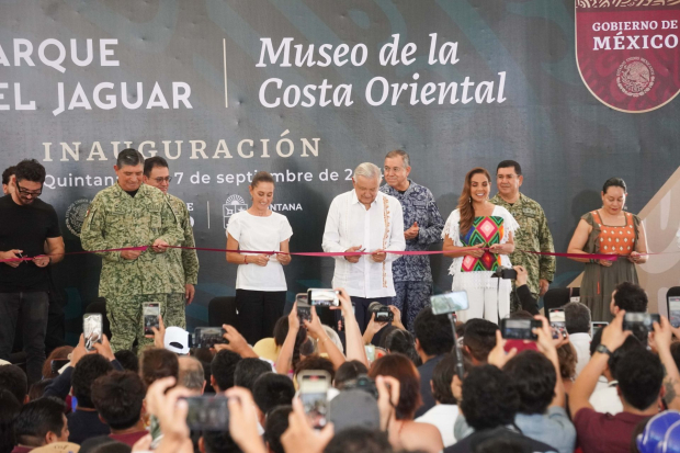 El Presidente resalta avances sociales y económicos en la inauguración del Parque Nacional del Jaguar en Tulum.