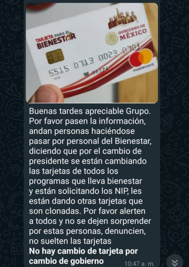 El fraude en la Pensión Bienestar se da con el argumento del cambio de Gobierno, con delincuentes que se hacen pasar por trabajadores de la Secretaría del Bienestar.