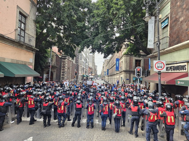 Manifestantes en el Centro de la Ciudad.