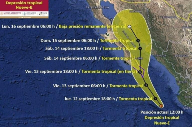 La tormenta tropical 'Ileana' tocará Baja California Sur este viernes 13 de septiembre.