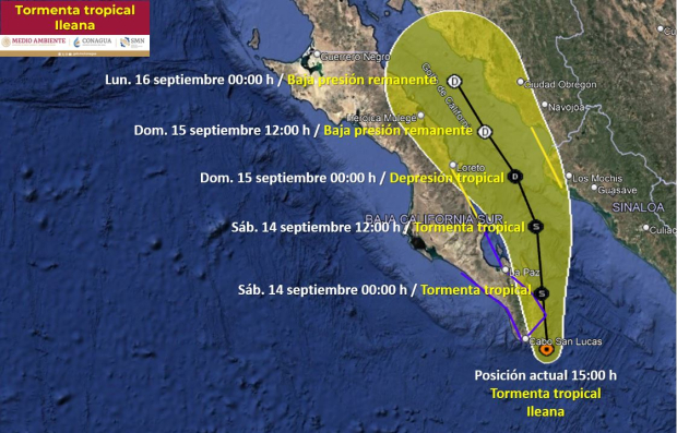 Esta es la ruta de la tormenta tropical Ileana.