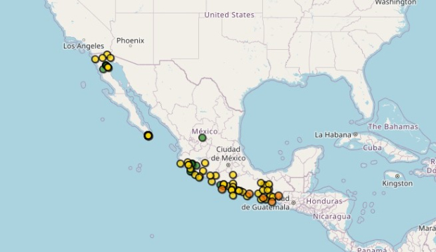 Así es la actividad sísmica en México este 15 de septiembre de 2024.