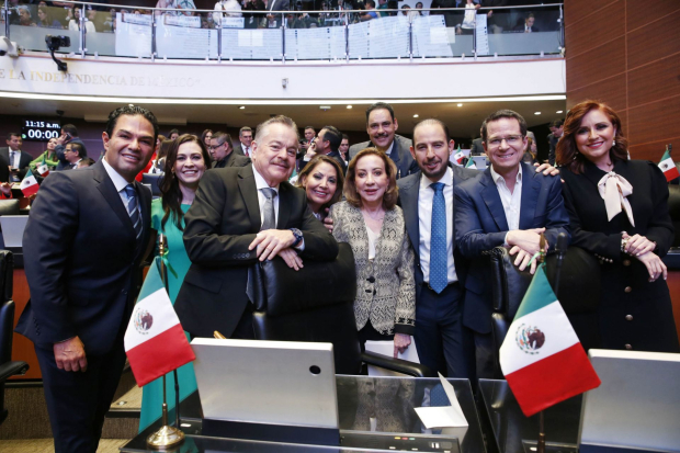 Bancada del PAN en el Senado.