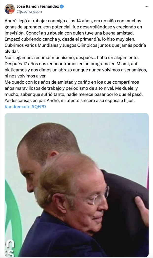 José Ramón Fernández se despidió de André Marín.