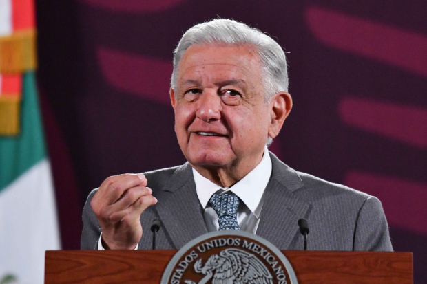 El presidente López Obrador, en conferencia matutina de Palacio Nacional.