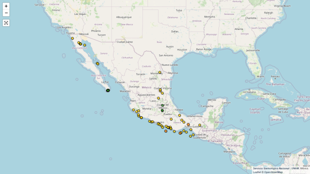 Mapa de actividad sísmica en México hoy 18 de septiembre