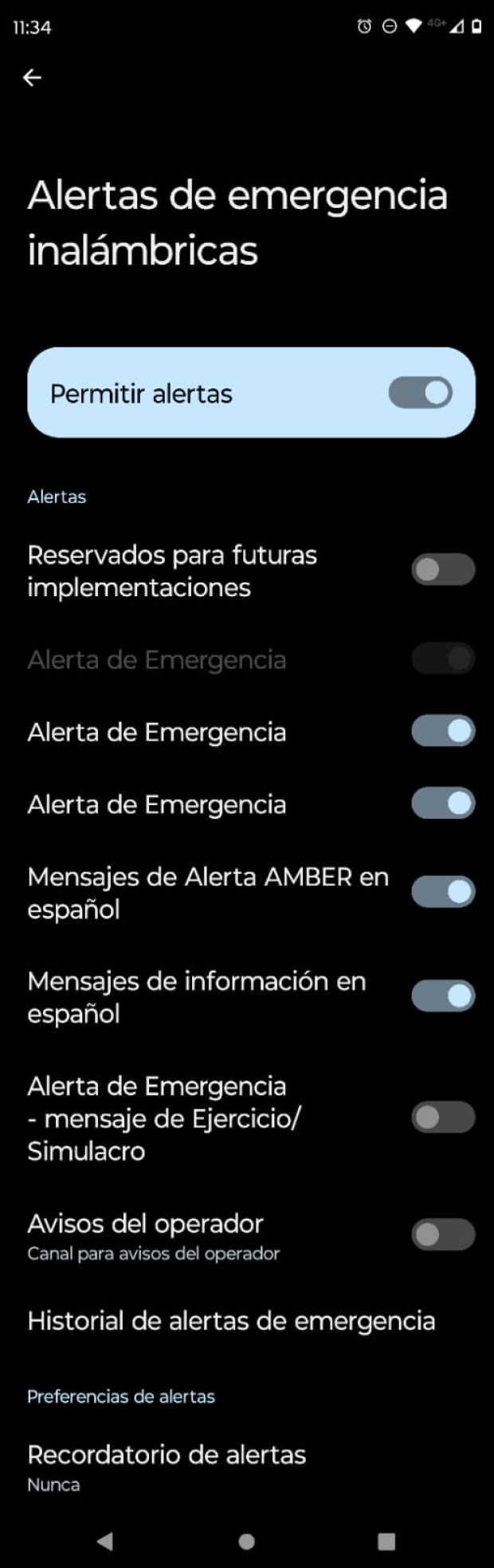 Estas son las opciones que debes activar