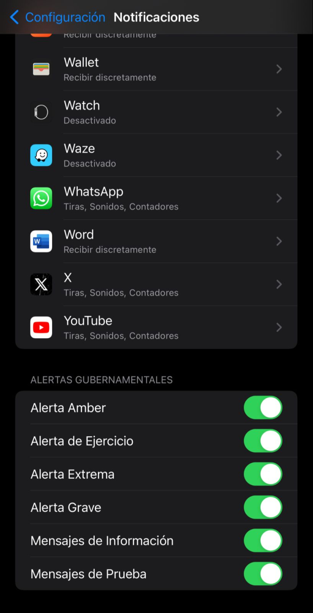 Estas son las opciones que debes activar en IOS