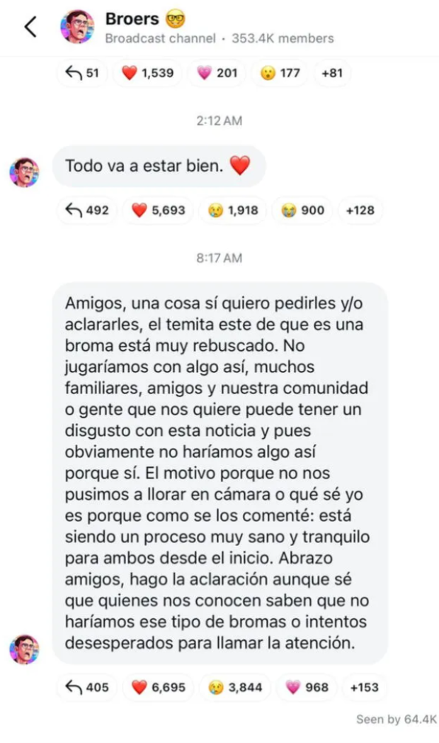 La aclaración del ex de AriGameplays