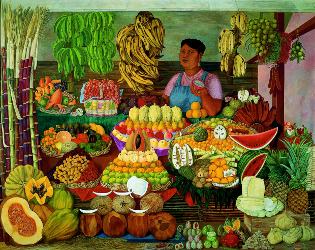 La vendedora de frutas, de  Olga Costa, óleo sobre tela, 1951.