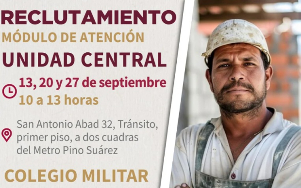 En CDMX hay vacantes disponibles para trabajar en el Colegio Militar.