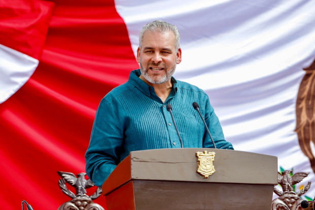 Alfredo Ramírez Bedolla, gobernador de Michoacán, durante su Tercer Informe de Gobierno.