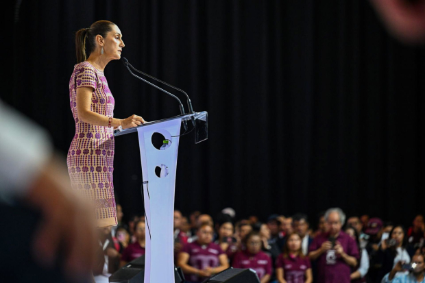 Claudia Sheinbaum Pardo en el Congreso Nacional de Morena.