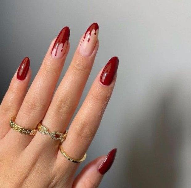 Uñas burgundy