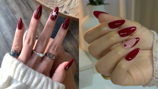 Uñas burgundy