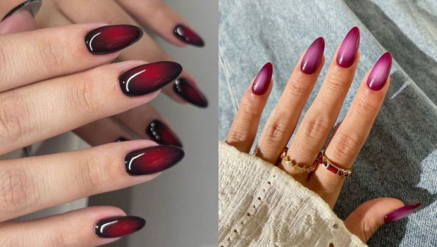 Uñas burgundy