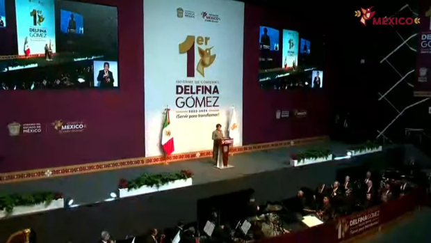 Con un "¡Muchas gracias!" concluyó el mensaje de Delfina Gómez.