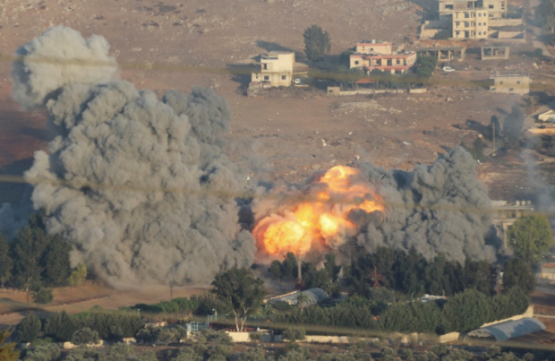 Fuego cerca de la frontera de Israel.