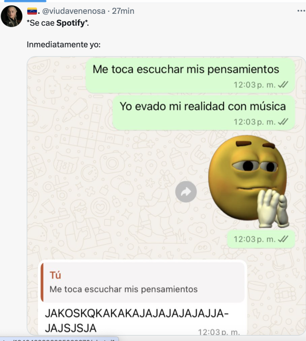 Memes de la caída de Spotify