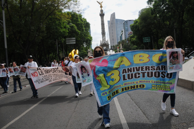 Marcha por los 13 años del incendio de la Guardería ABC, en 2022.