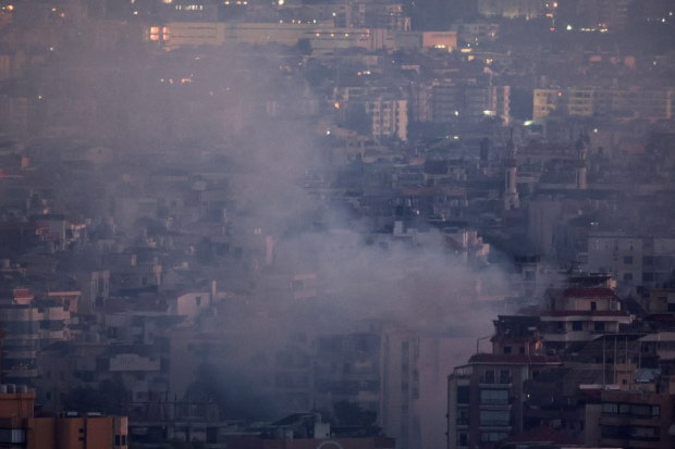 Humo en Beirut.