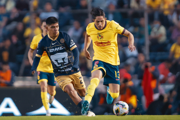 Una acción del América vs Pumas, Clásico Capitalino de la Jornada 10 del Apertura 2024 de la Liga MX