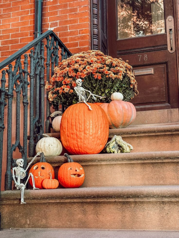 Decoración de Halloween con calabazas