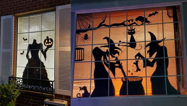 Decoración de Halloween con sombras.