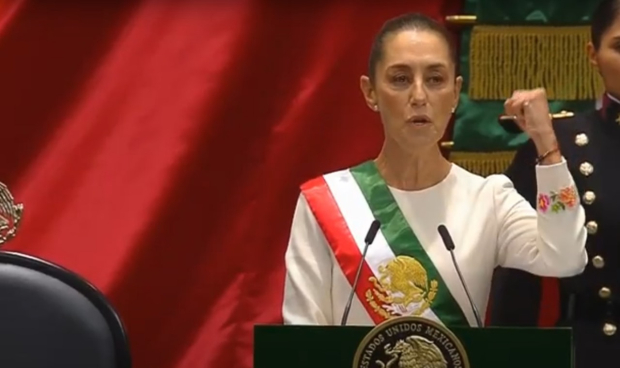 Claudia Sheinbaum durante su primer mensaje a la nación como Presidenta de México.