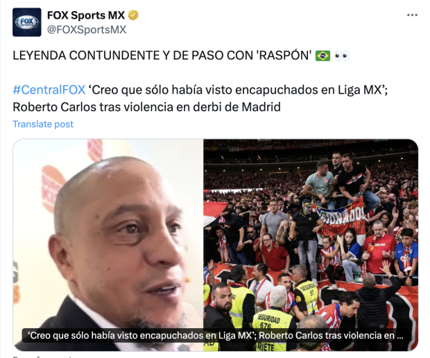 Roberto Carlos lanzó un dardo contra la Liga MX.