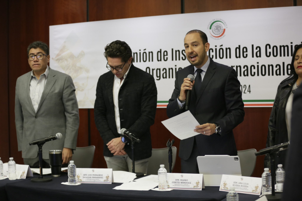 Marko Cortés, en la instalación de la Comisión de Organismos Internacionales del Senado, este 2 de octubre.