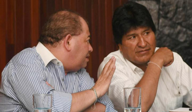 Carlos Romero y Evo Morales.