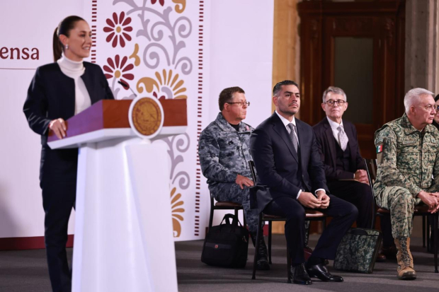 Conferencia de prensa en Palacio Nacional.