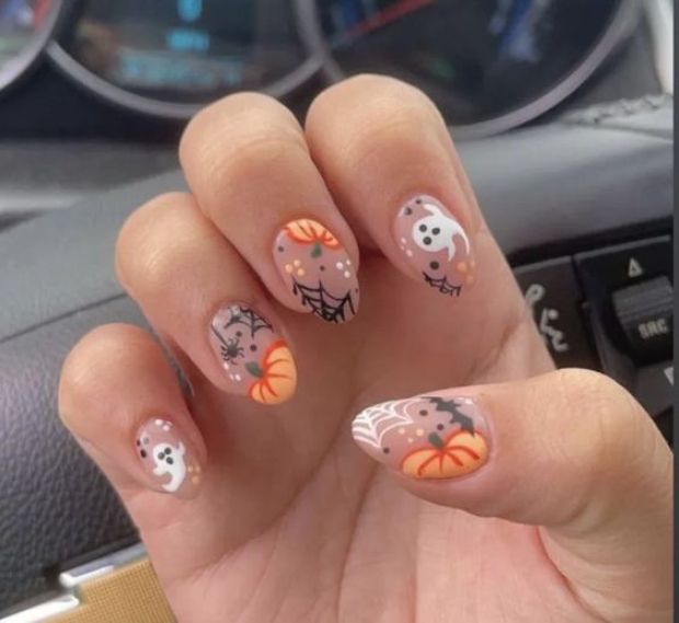 Uñas cortas para Halloween