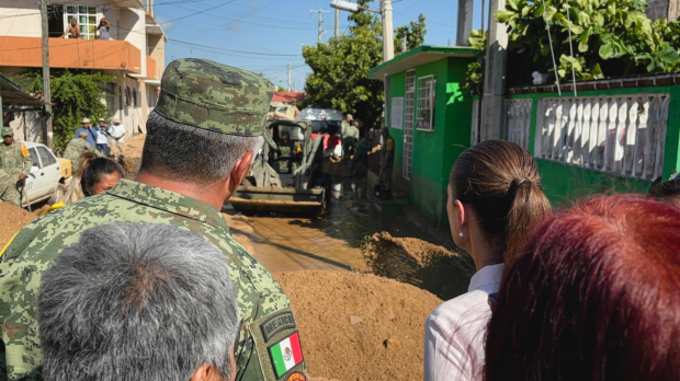 La Presidenta de México, Claudia Sheinbaum Pardo, ayer en Guerrero.