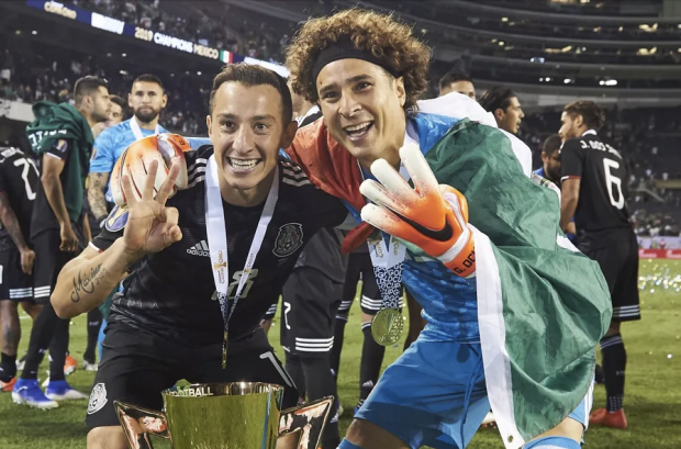 Andrés Guardado y Guillermo Ochoa en la Copa Oro de 2019