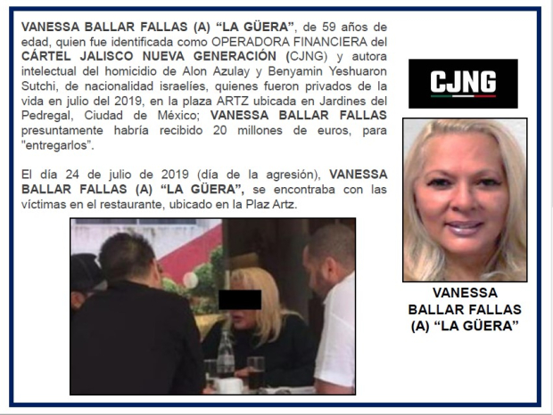 Vanessa Ballar fue identificada como presunta operadora del Cártel Jalisco Nueva Generación.