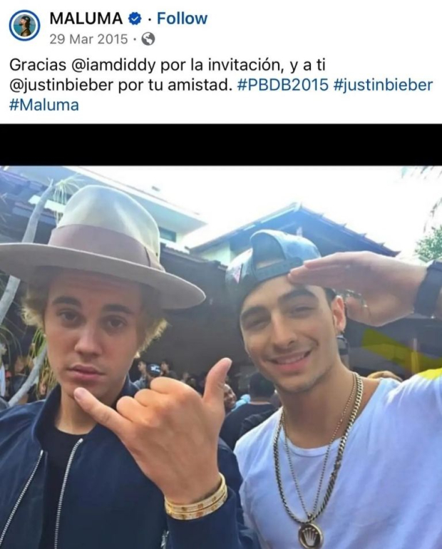 Malua con Justin Bieber en las fiestas de Diddy