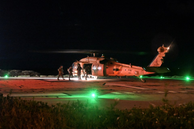 Helicóptero del ejército israelí que atendió a heridos por ataque.