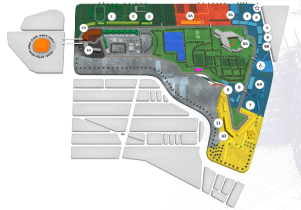 Mapa de zonas del Gran Premio de México 2024.