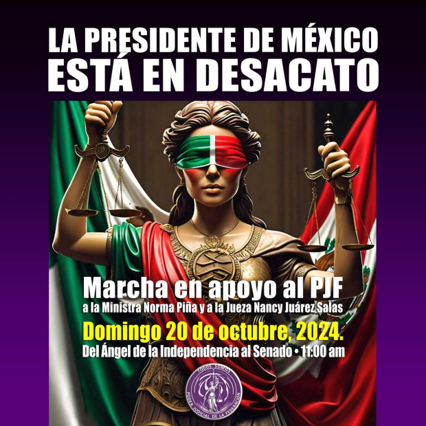 Convocan a marcha para exigir a Gobierno federal que cumpla orden de eliminar publicación de reforma judicial.