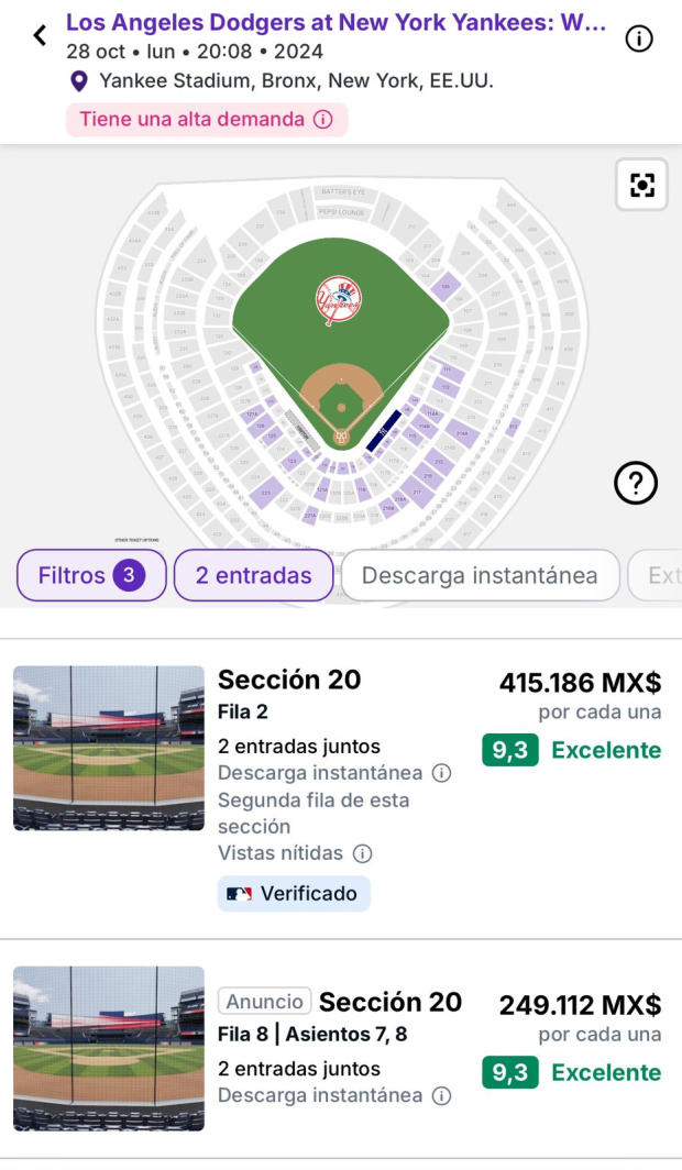 Otros precios para el juego 3