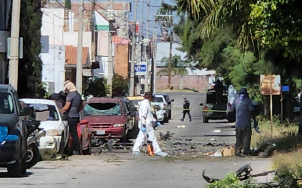 Las autoridades acordonaron el área en donde ocurrió uno de los eventos, en el municipio de Acámbaro, ayer.