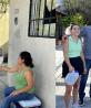 Karely Ruiz reparte garrafones de agua en Monterrey