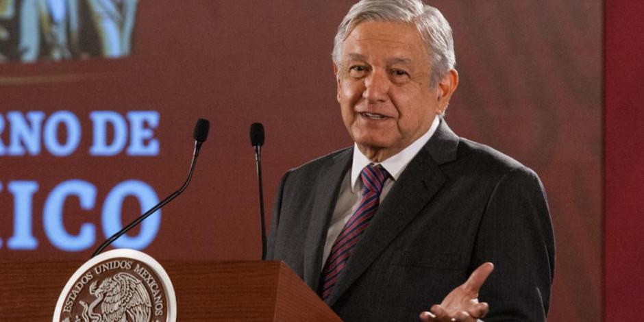 Presidente López Obrador, durante una conferencia desde Palacio Naciona.
