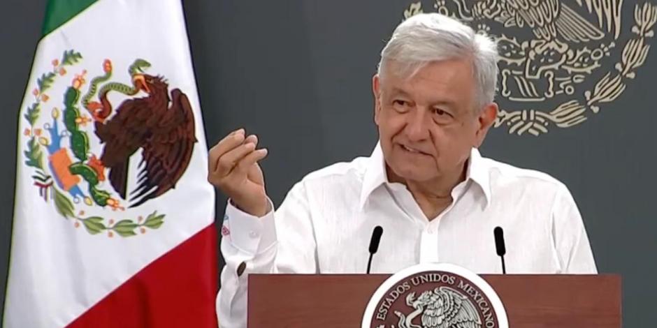 Andrés Manuel López Obrador, presidente de México, durante su conferencia matutina del 4 de junio.