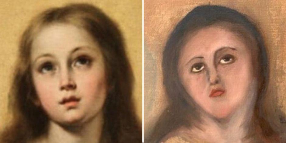 Una Inmaculada de Murillo acaba desfigurada como el Ecce Homo