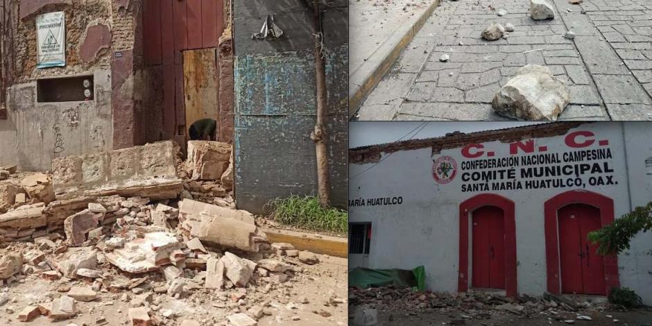 Así lucen algunas fachadas de edificios en Oaxaca, epicentro del sismo.